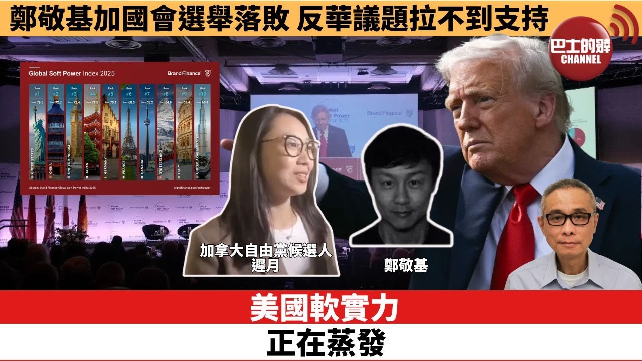 【時事評論】美國軟實力正在蒸發。鄭敬基加國會選舉落敗，反華議題拉不到支持。25年04月30日